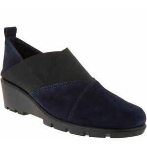 The Flexx crosstown suede slip on wedge bootie shoes new in box 8 m